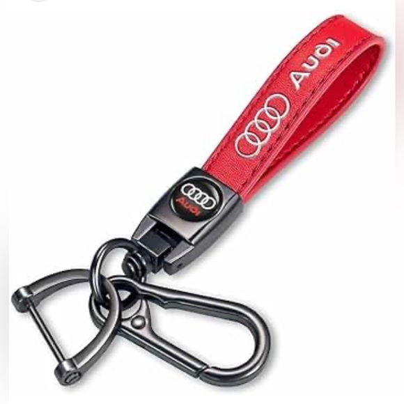 Accessories - 🆕 AUDI Genuine Black Leather Car Keychain Key Chain Fob Ring Holder Accessory